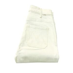 Mother Superior The Hustler Patch Pocket Flood Natural Cream Denim Jeans Size 25